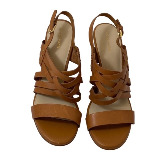 Cole Haan Pre-Owned Women's Mariana Leather Wedge Sandal, Size 9 - Picture 1 of 5